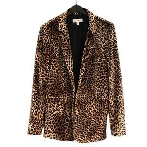 Stunning Libby Edelman velour leopard blazer size large